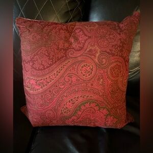 Lauren Ralph Lauren Burgundy Paisley Accent Throw  Pillow sz 20x20